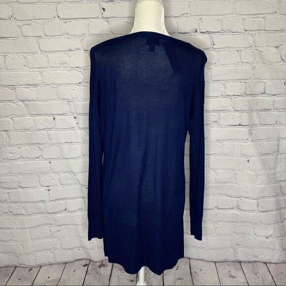 Worthington Pullover v-back tunic long sleeve sweater in American Navy c… - Picture 4 of 7